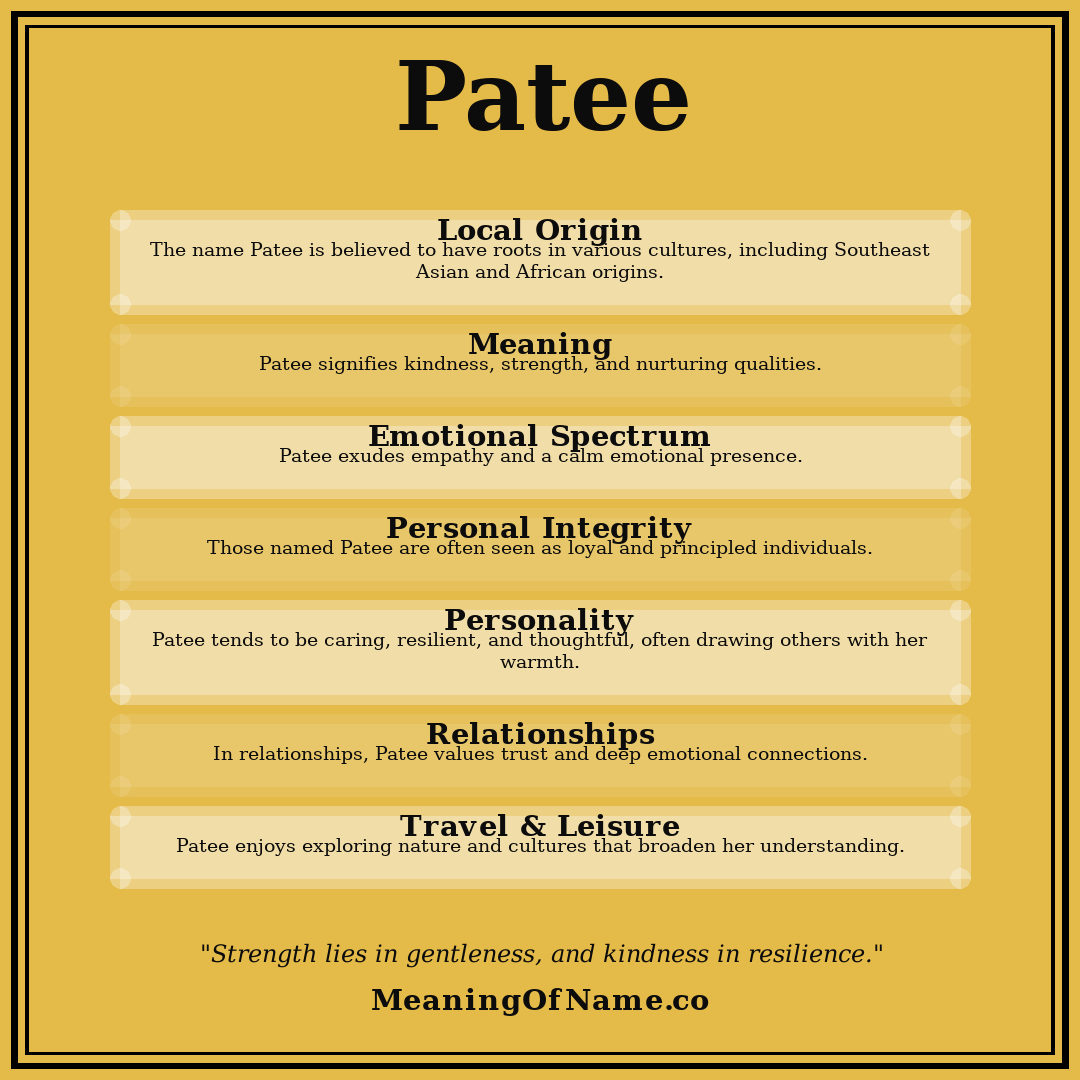 Patee name meaning poster