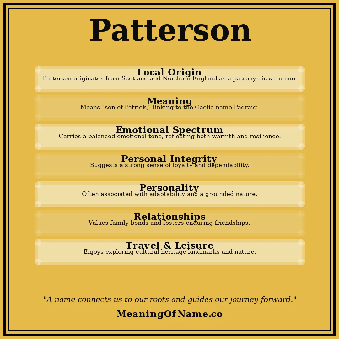 Patterson name meaning poster