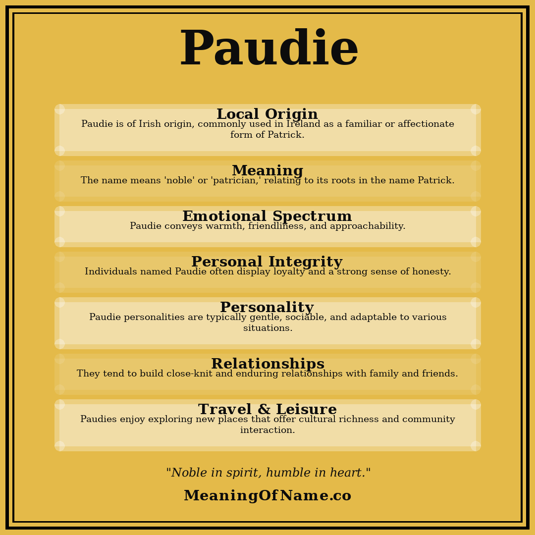 Paudie name meaning poster
