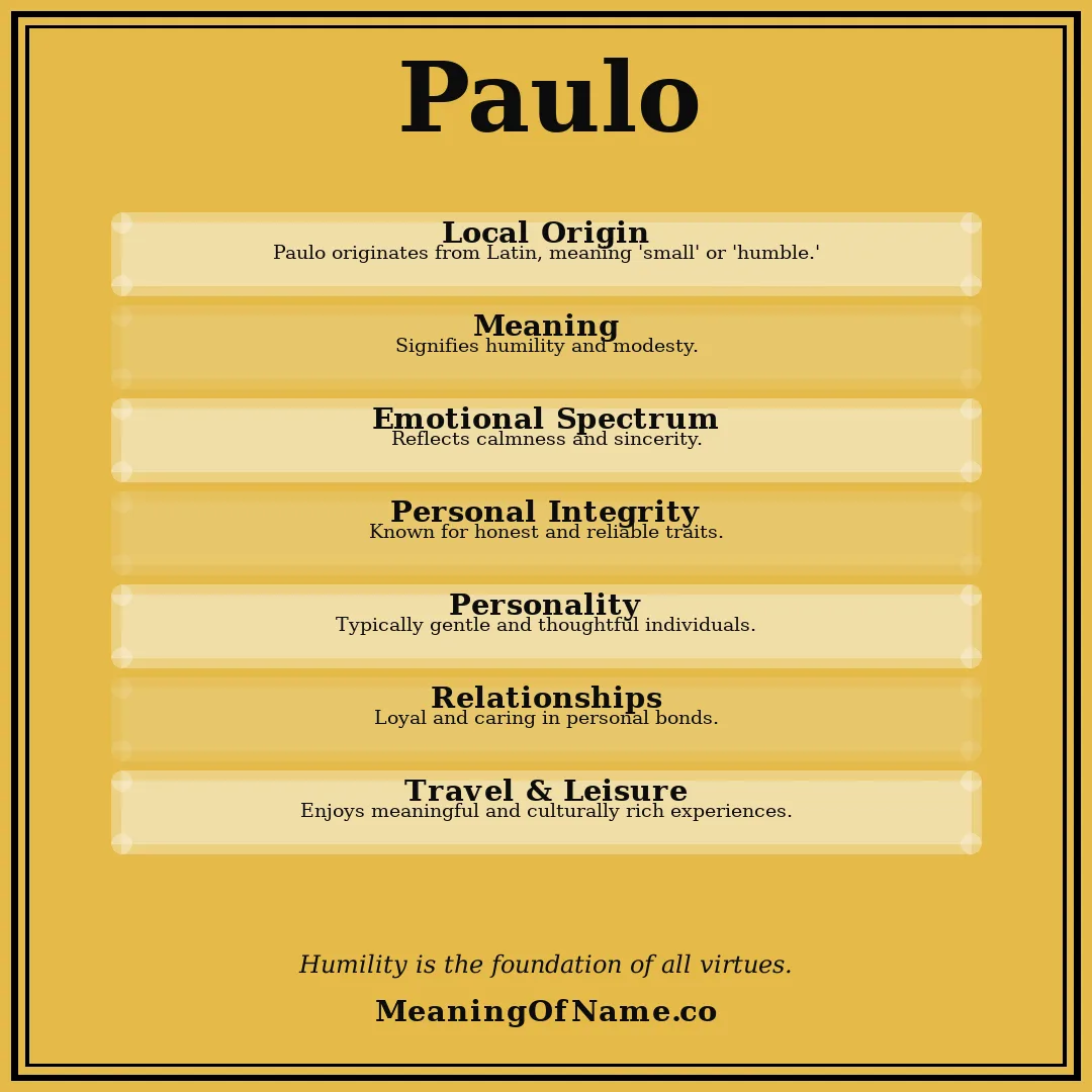 Paulo name meaning poster