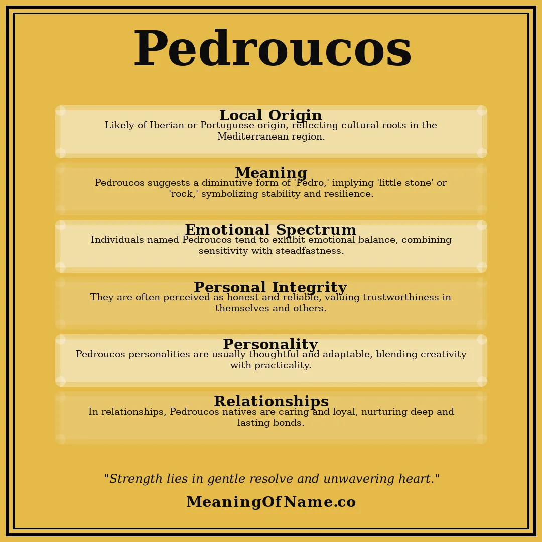 Pedroucos name meaning poster