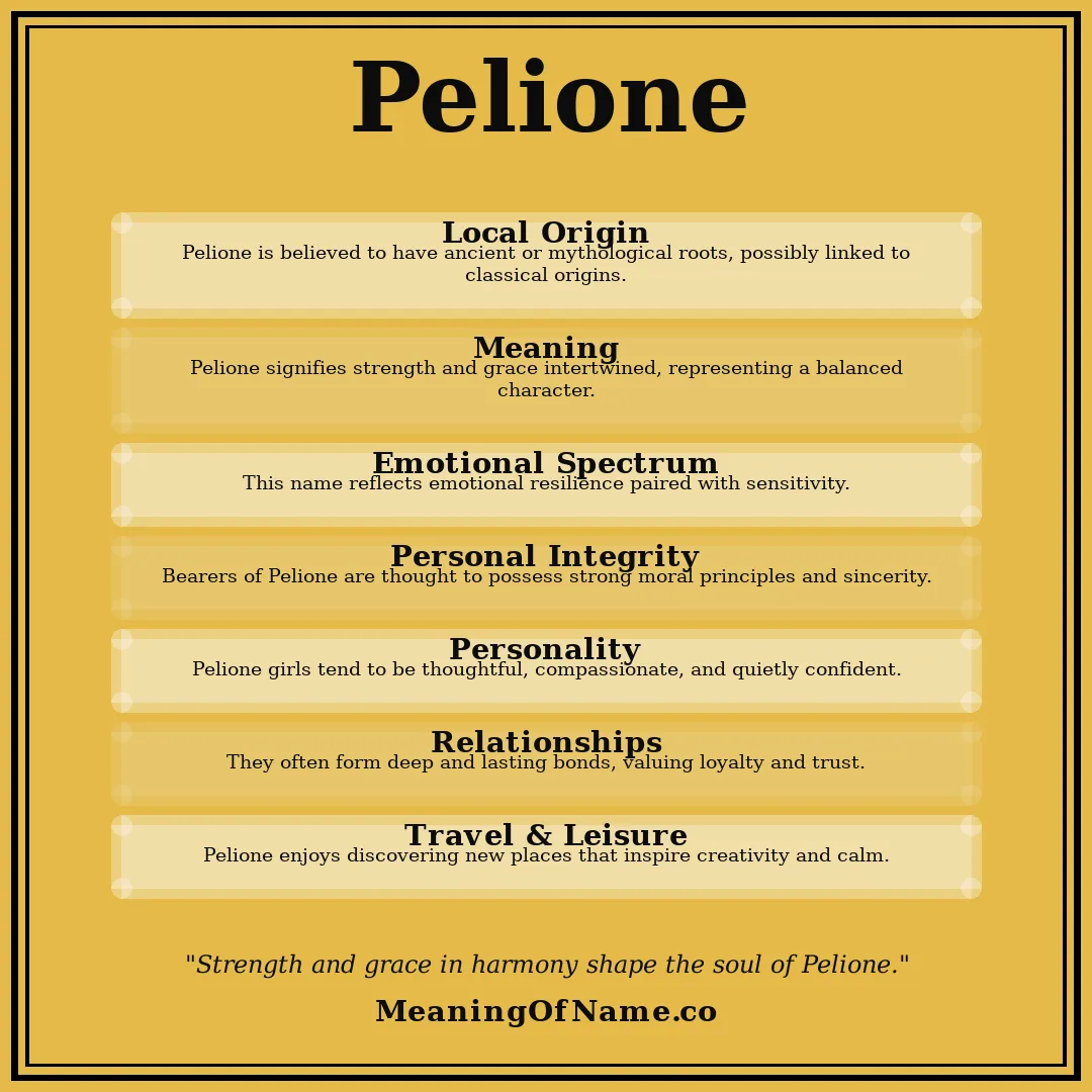Pelione name meaning poster