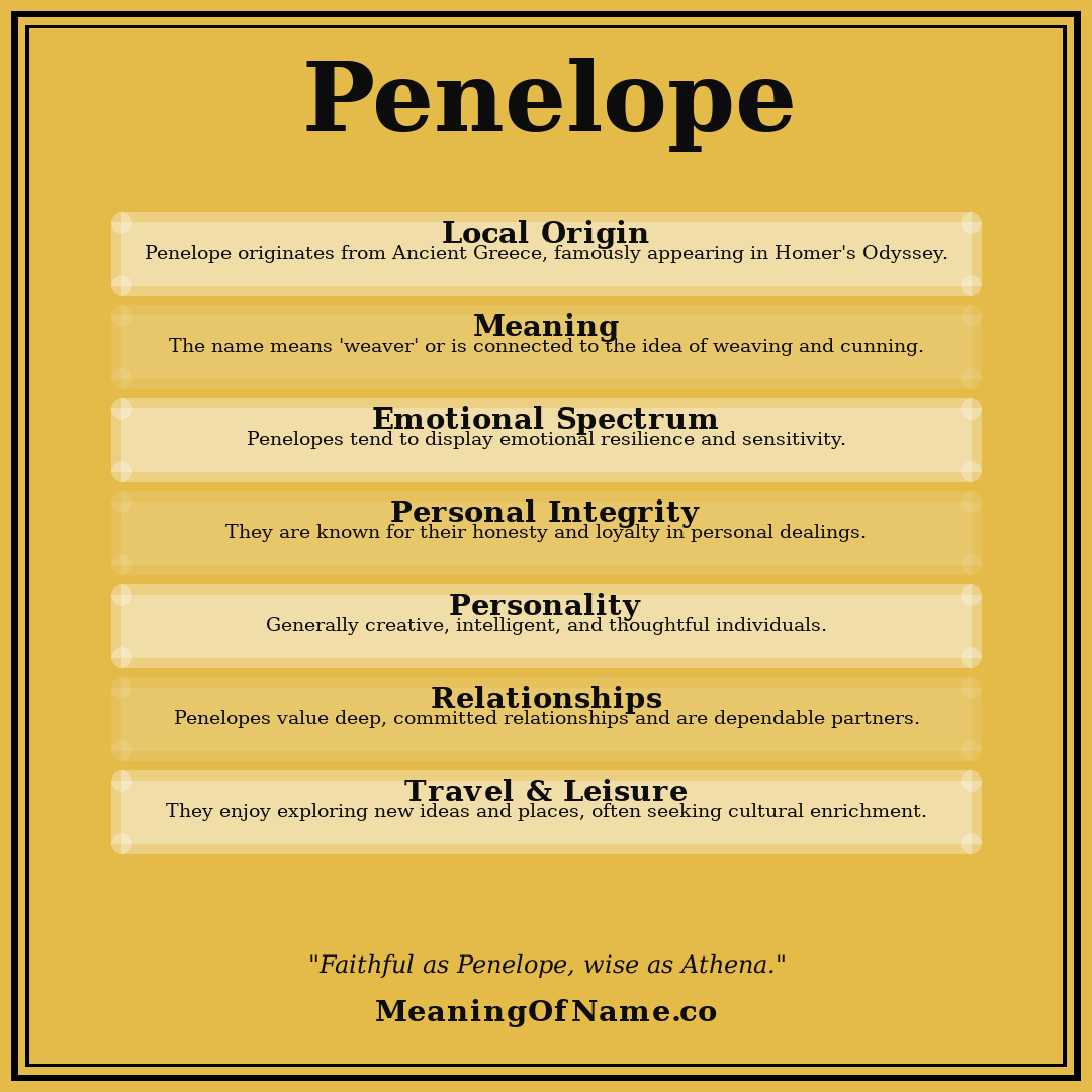 Penelope name meaning poster