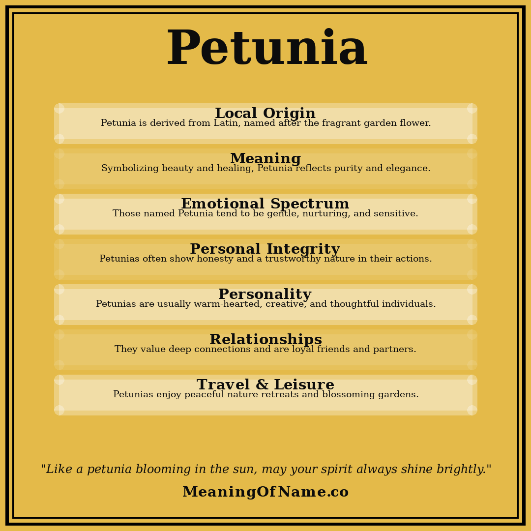 Petunia name meaning poster
