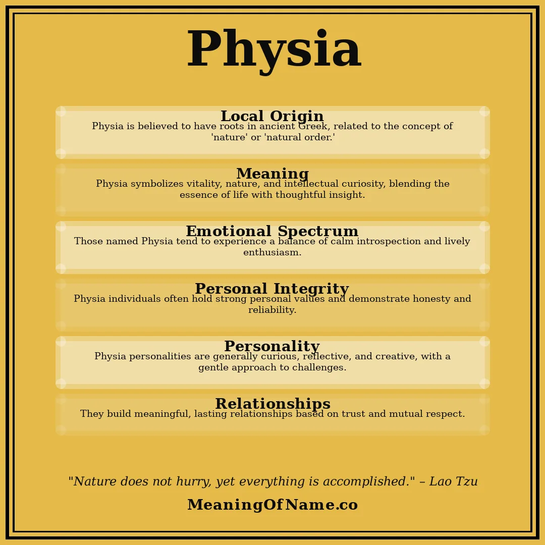 Physia name meaning poster