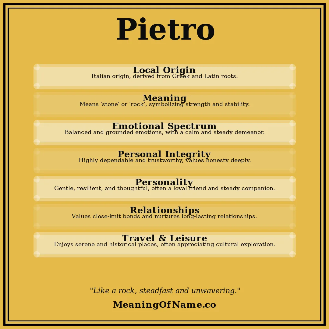 Pietro name meaning poster