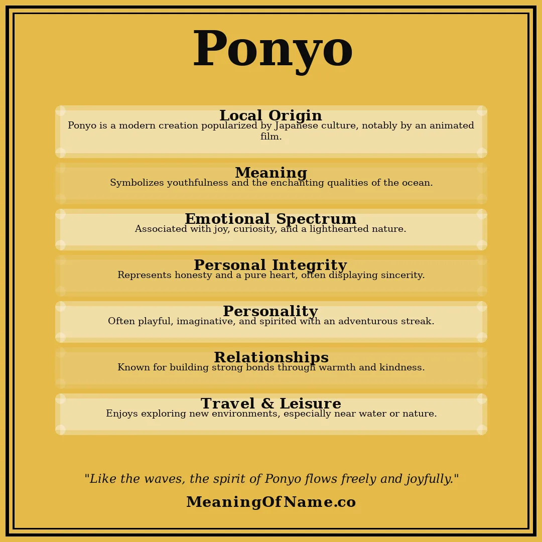 Ponyo name meaning poster