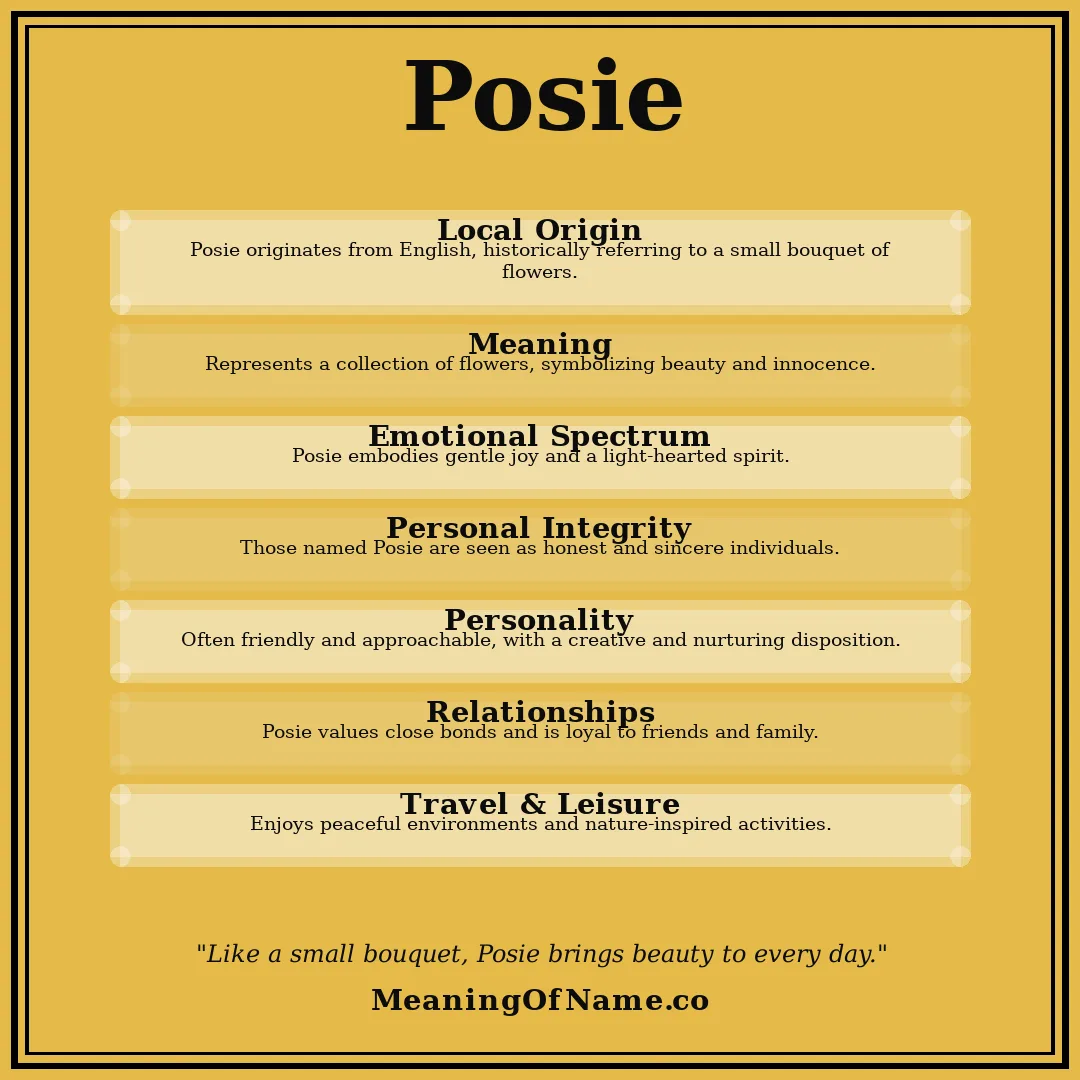 Posie name meaning poster