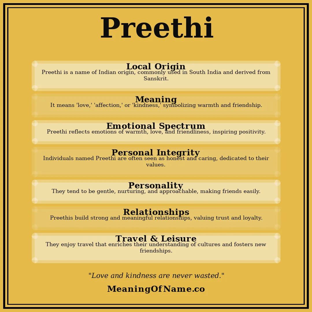 Preethi name meaning poster