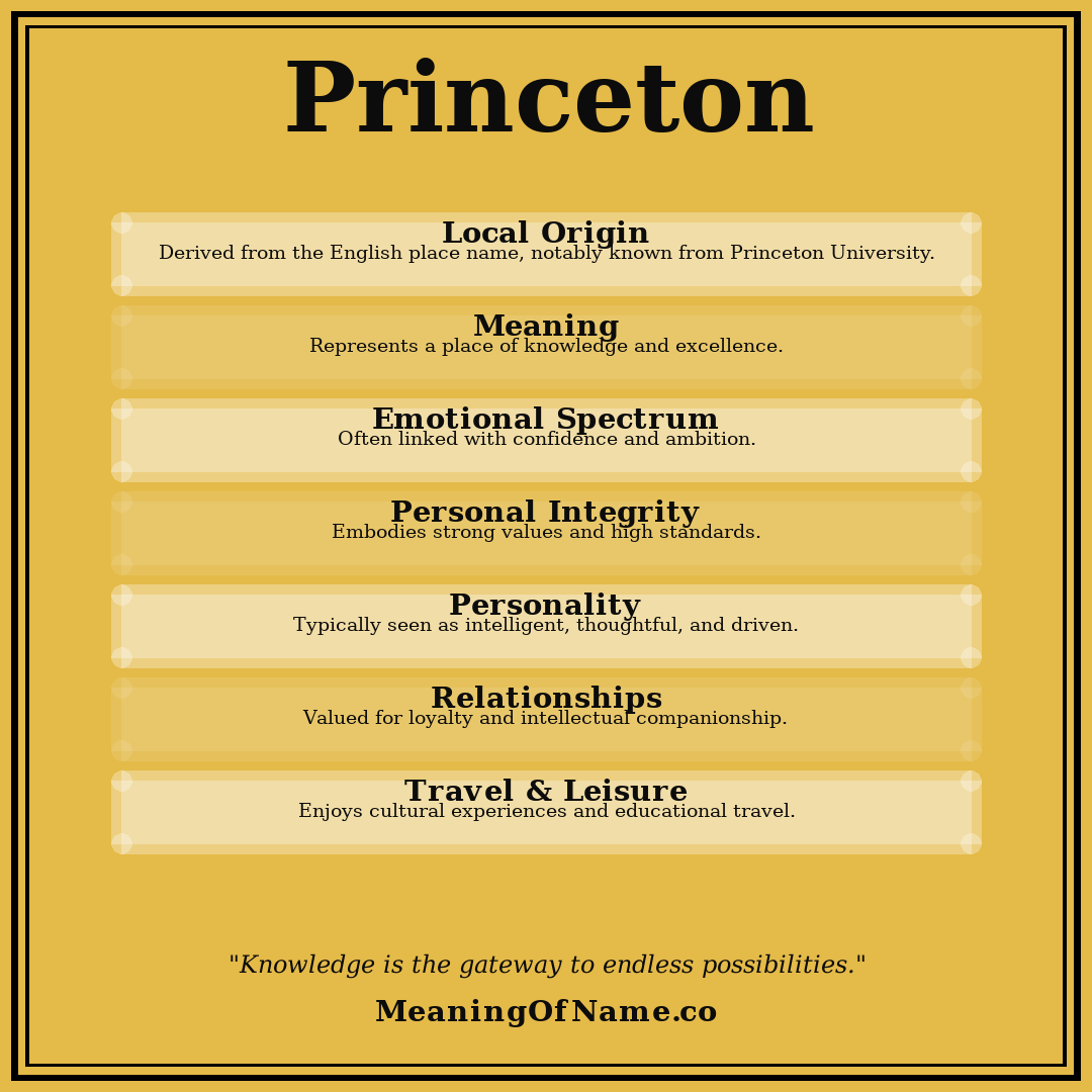 Princeton name meaning poster