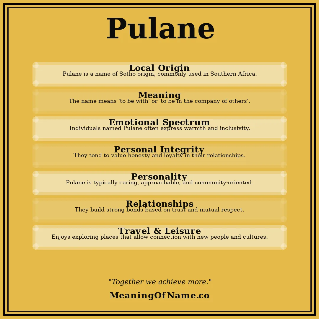 Pulane name meaning poster
