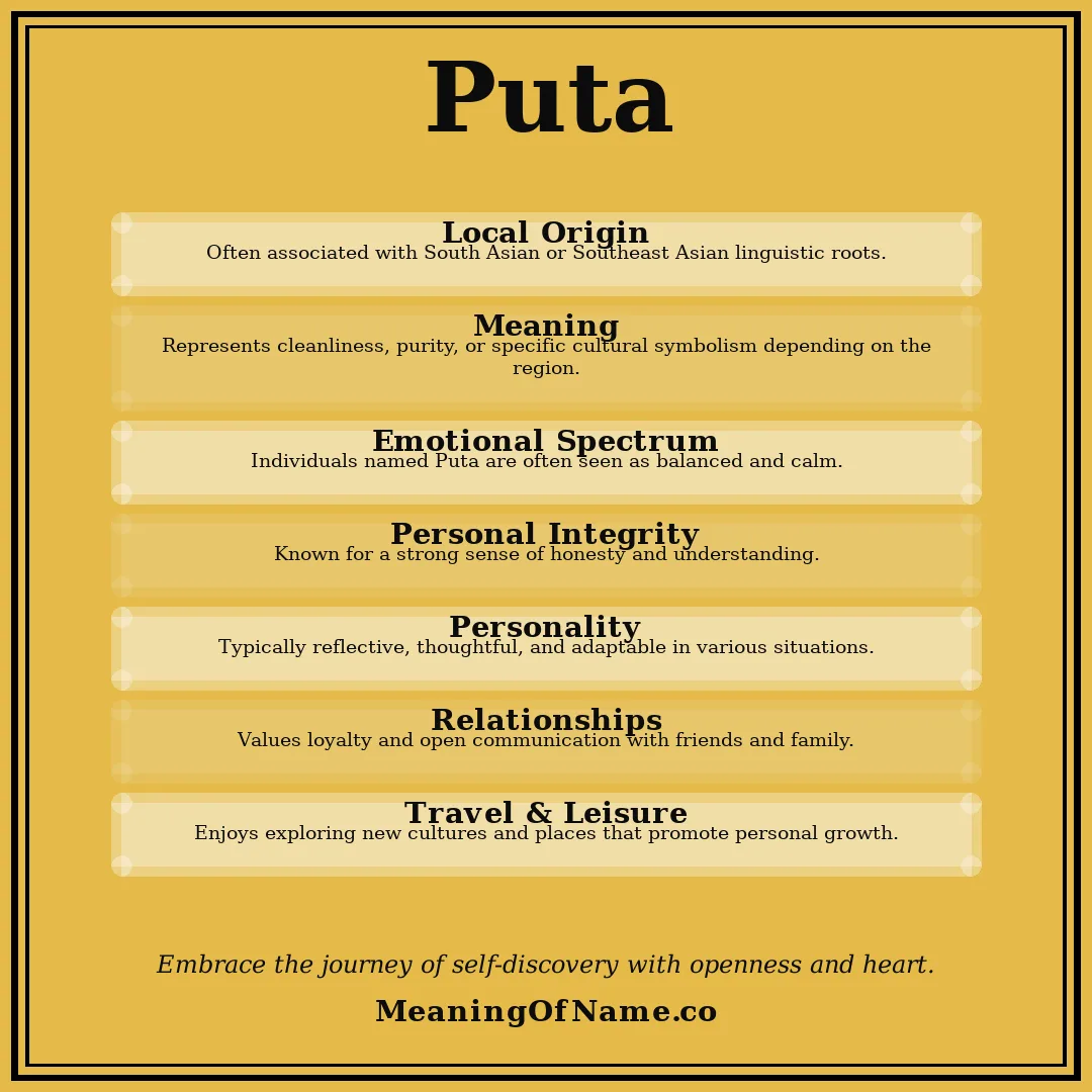 Puta name meaning poster