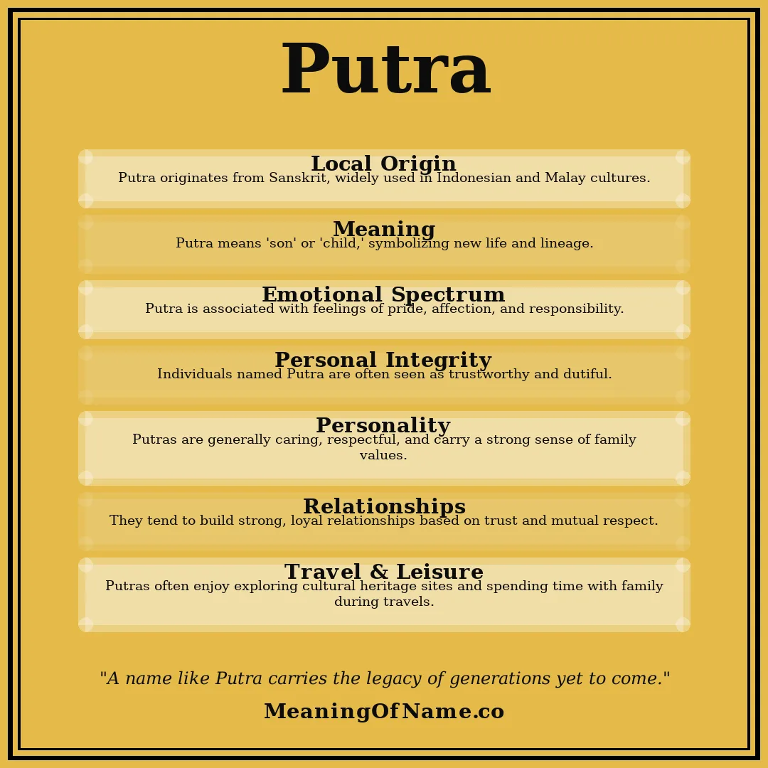Putra name meaning poster