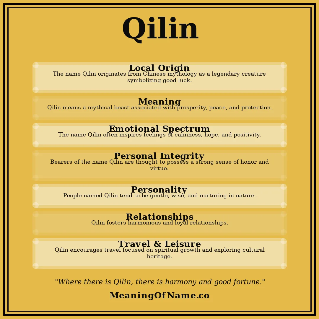 Qilin name meaning poster