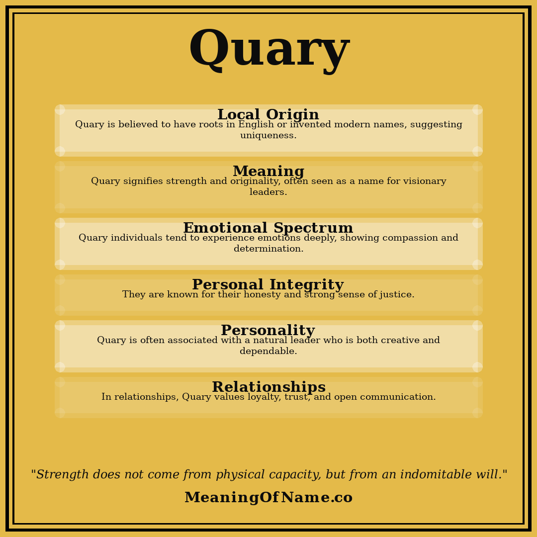 Quary name meaning poster