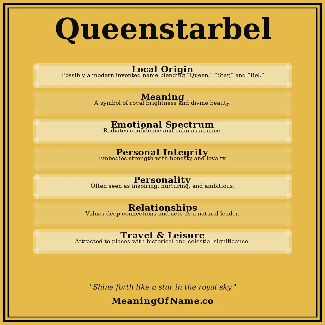 Queenstarbel name meaning poster