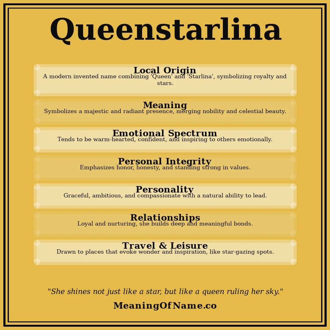 Queenstarlina name meaning poster