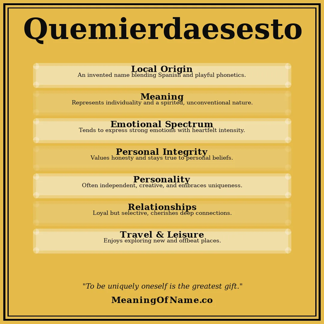 Quemierdaesesto name meaning poster