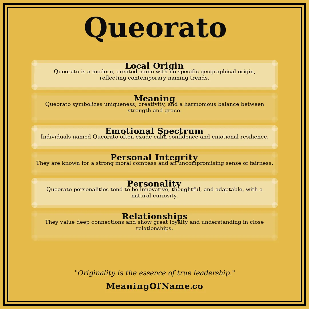 Queorato name meaning poster
