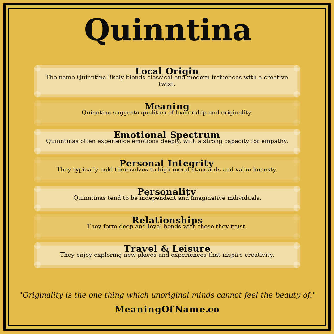 Quinntina name meaning poster