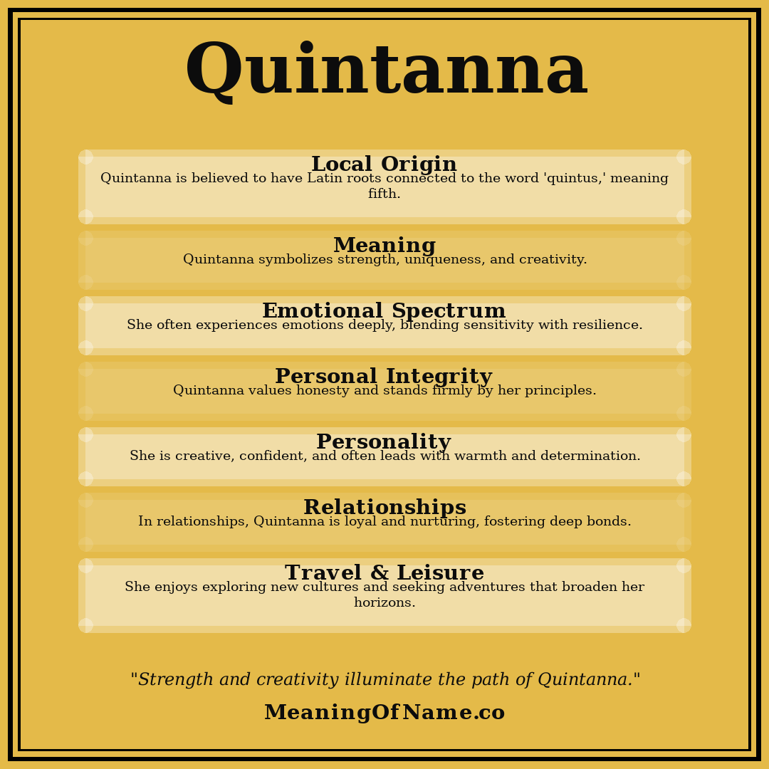 Quintanna name meaning poster