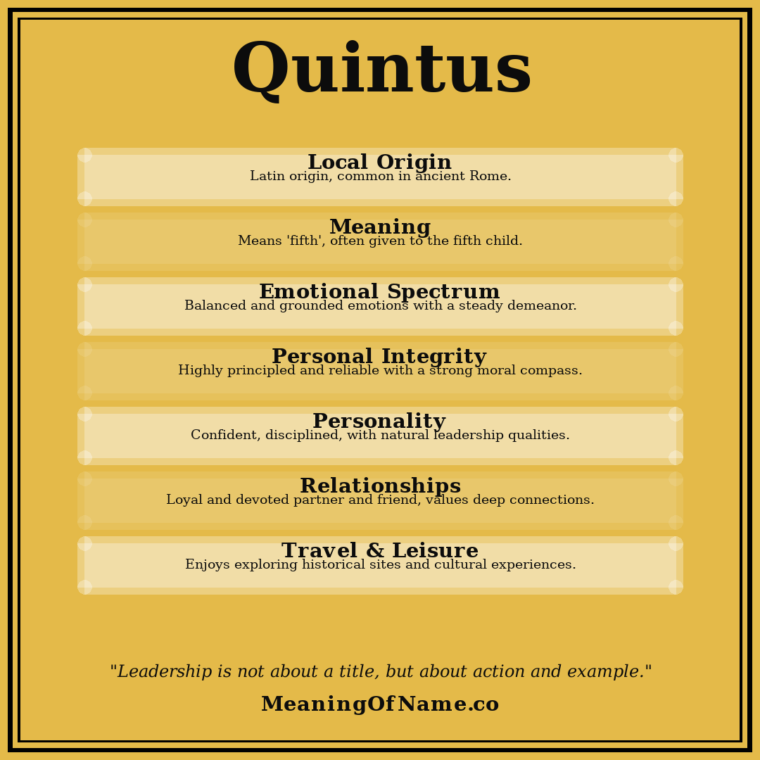 Quintus name meaning poster