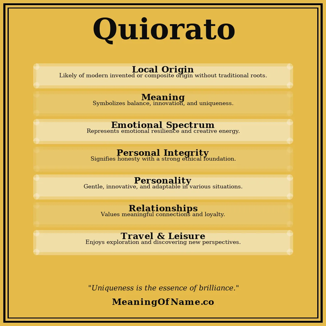 Quiorato name meaning poster