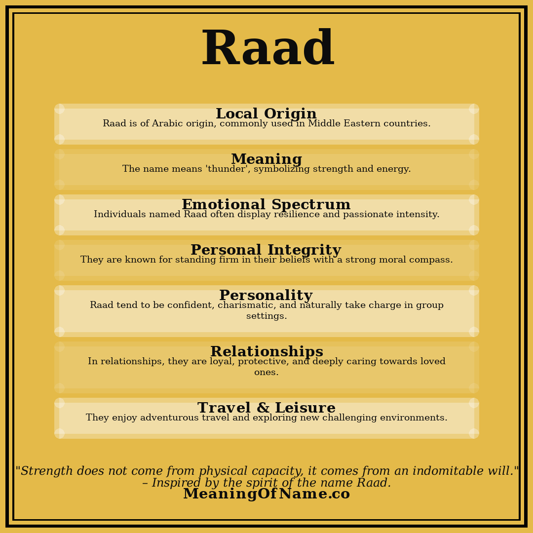Raad name meaning poster