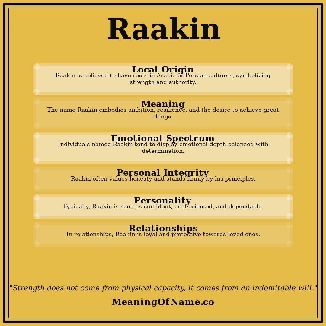 Raakin name meaning poster