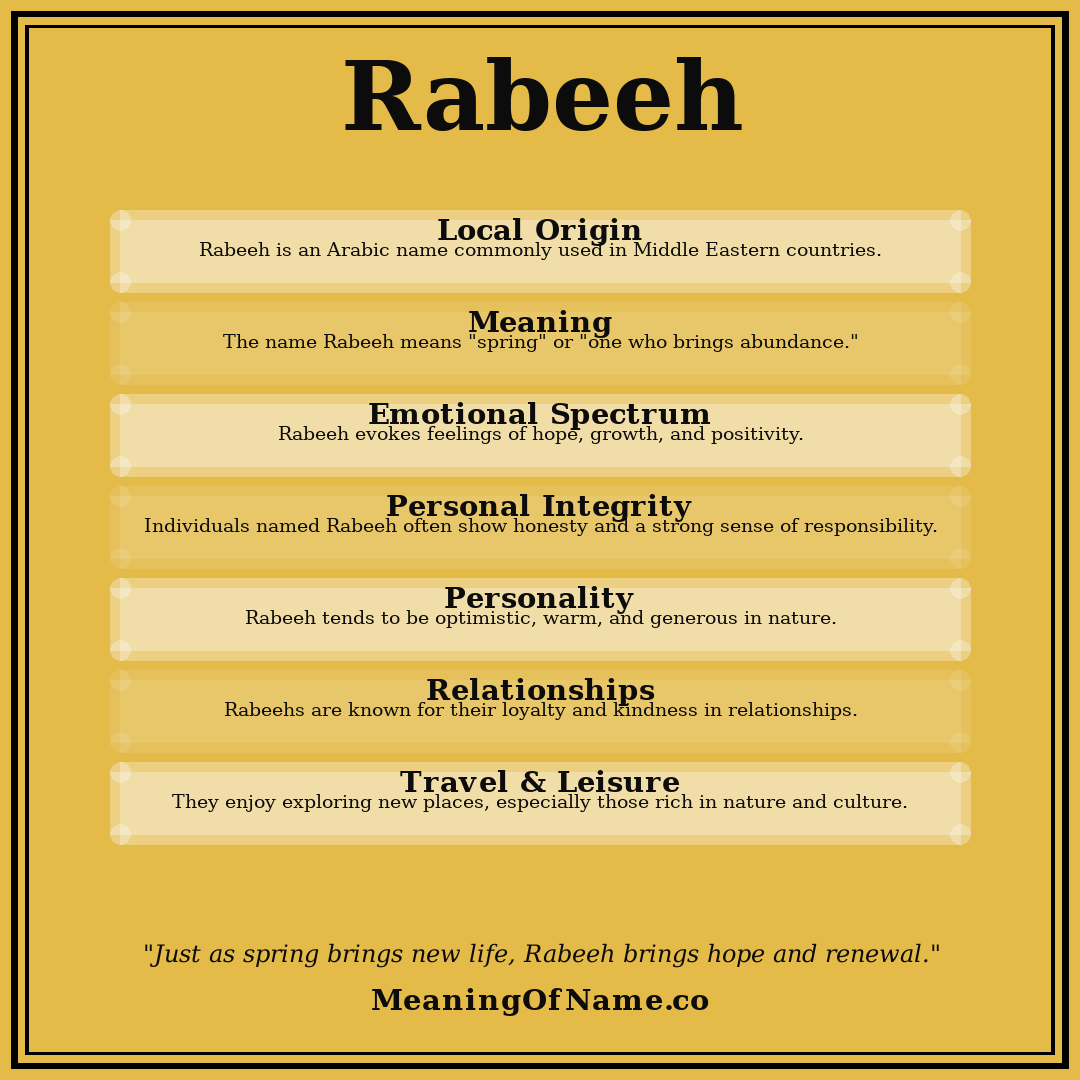Rabeeh name meaning poster