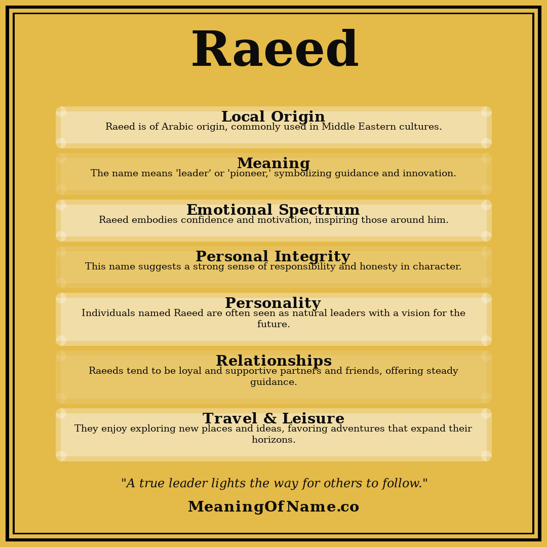 Raeed name meaning poster