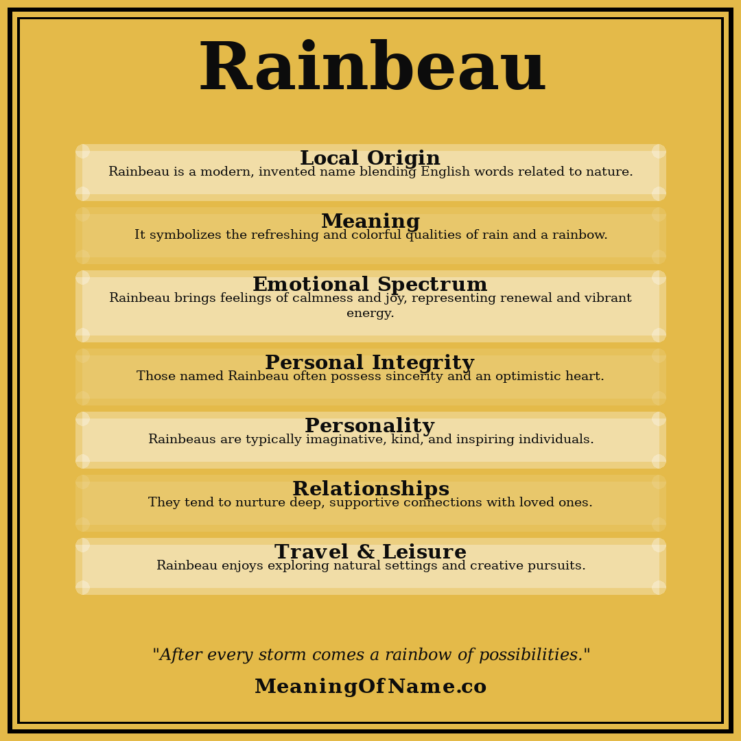 Rainbeau name meaning poster