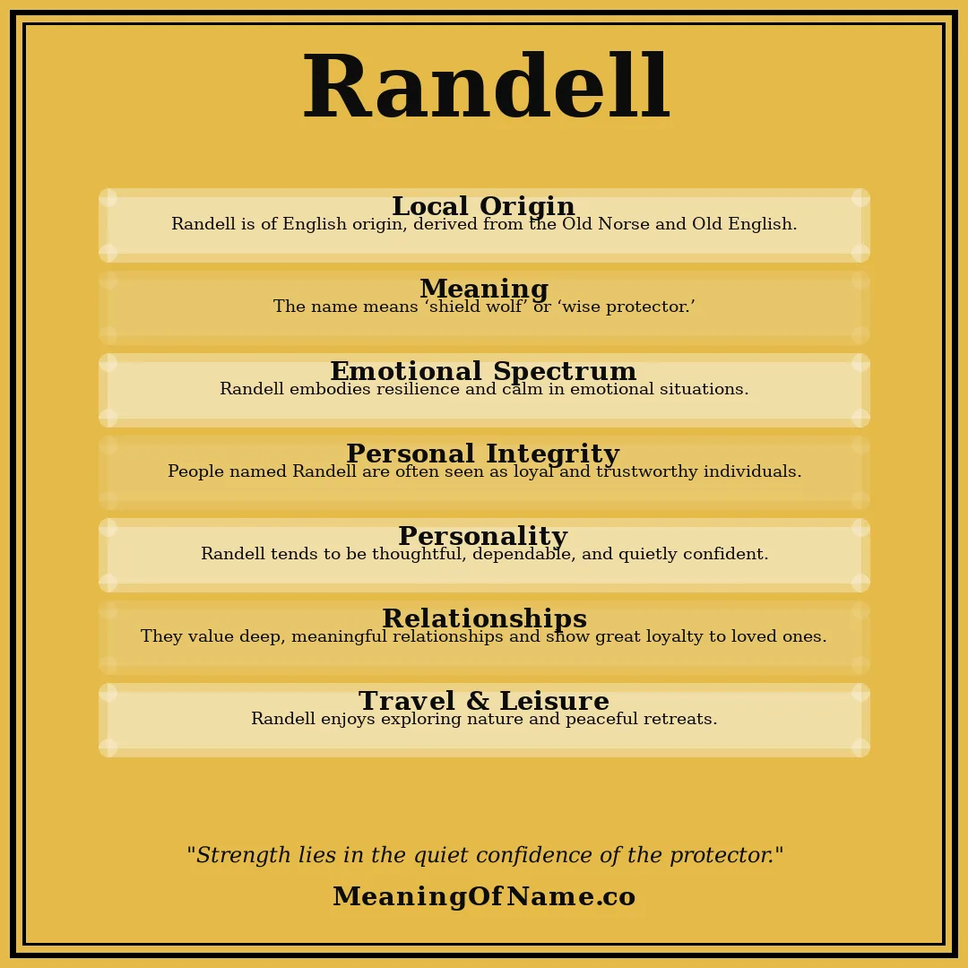 Randell name meaning poster