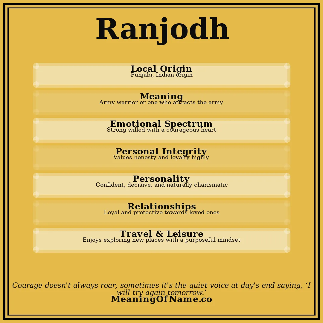 Ranjodh name meaning poster