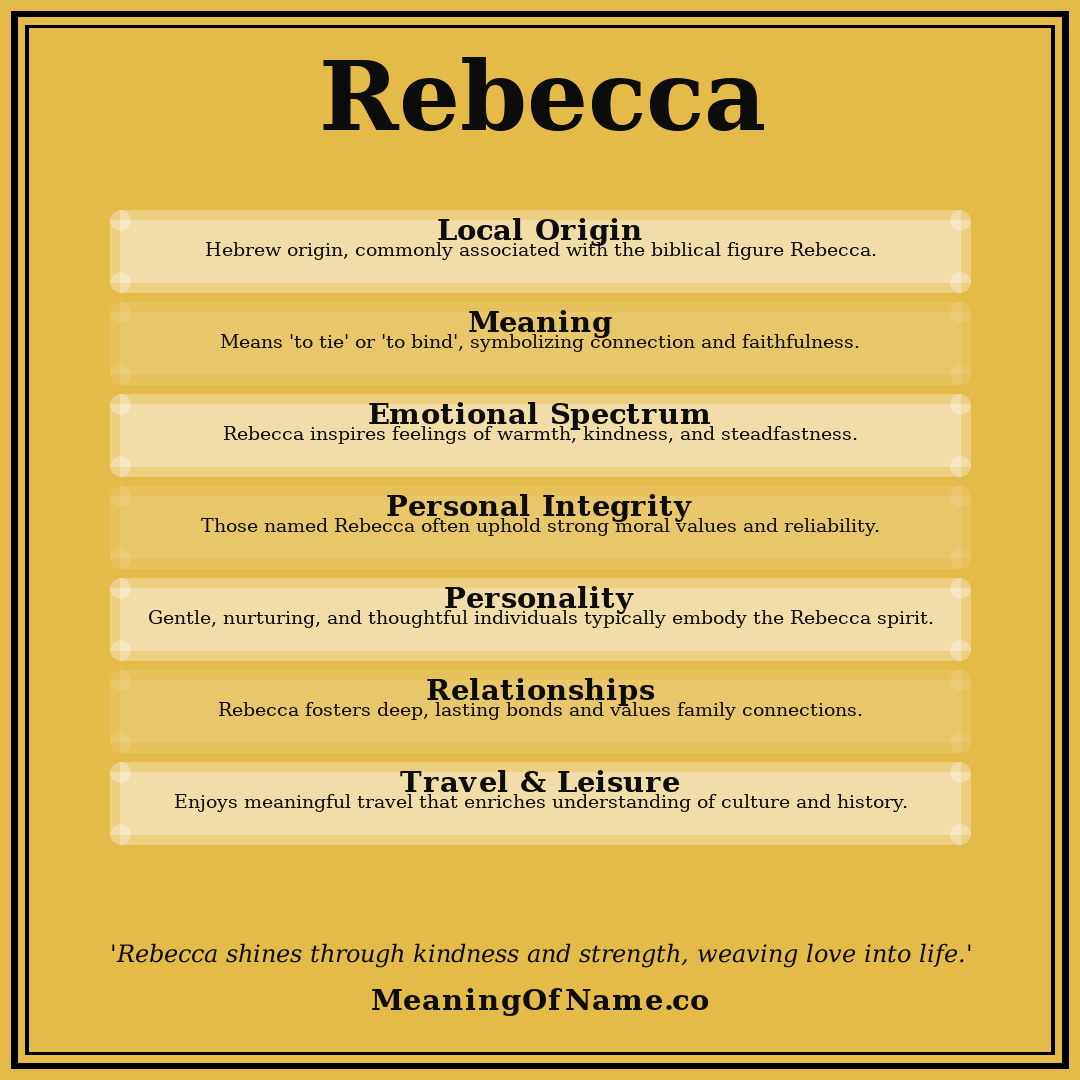 Rebecca name meaning poster