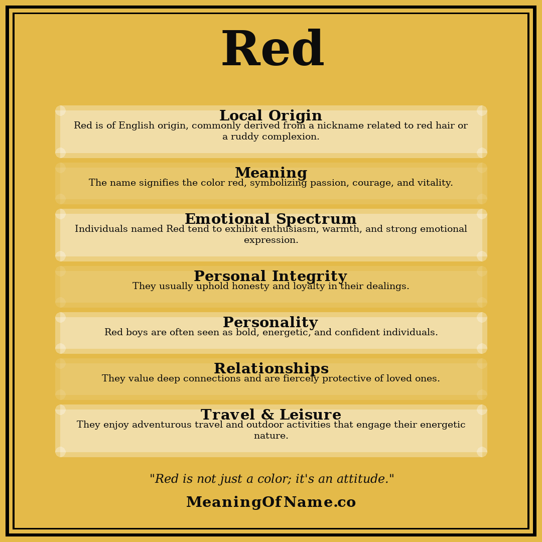 Red name meaning poster