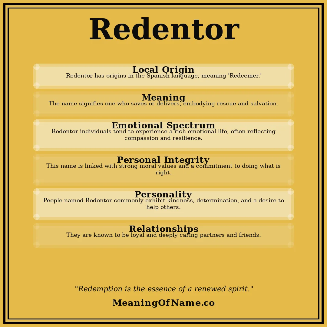Redentor name meaning poster