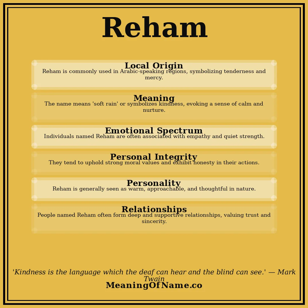 Reham name meaning poster