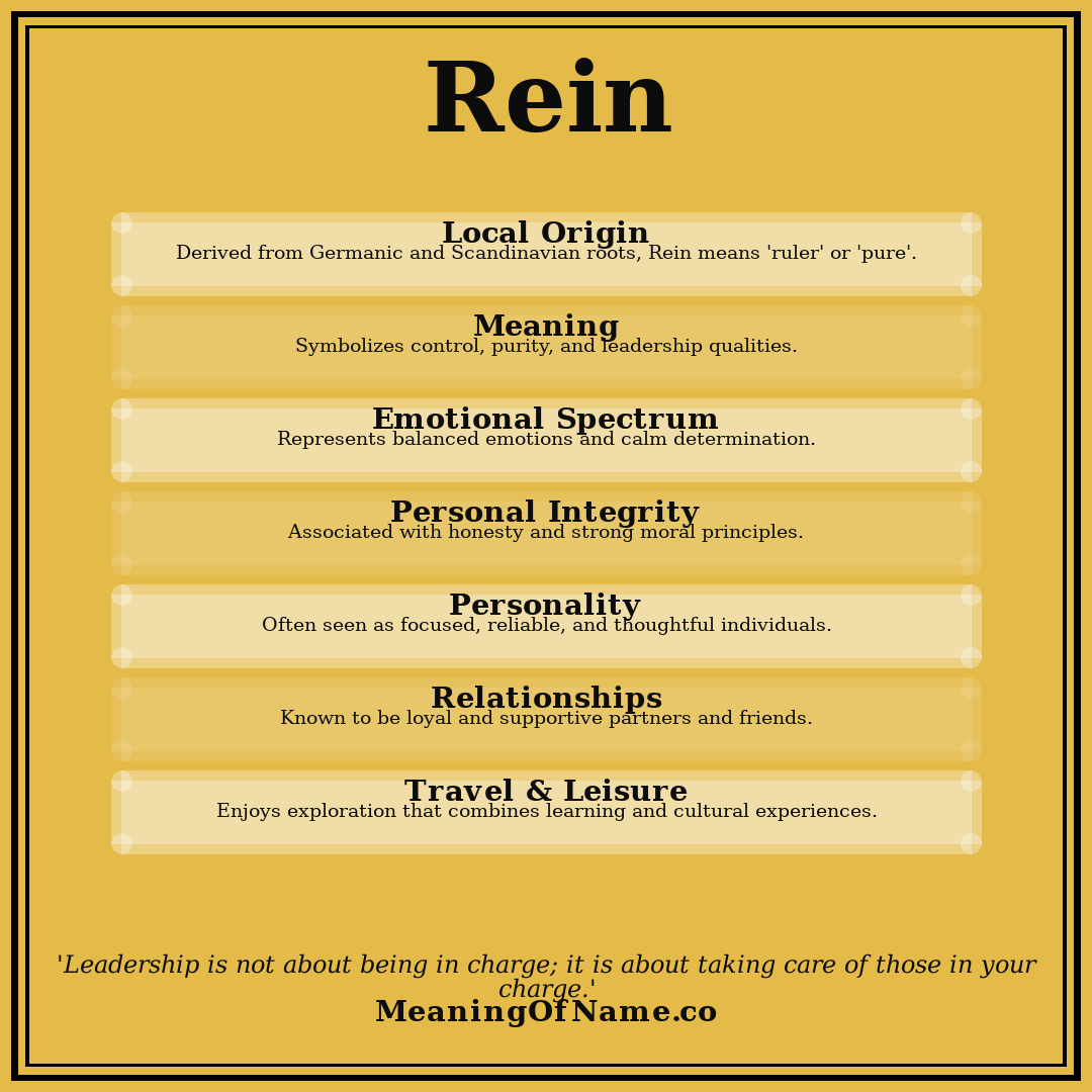 Rein name meaning poster