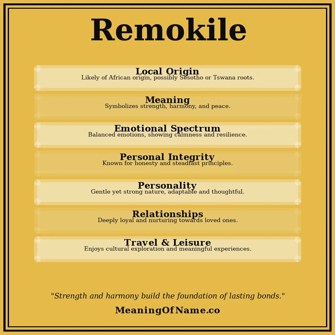 Remokile name meaning poster