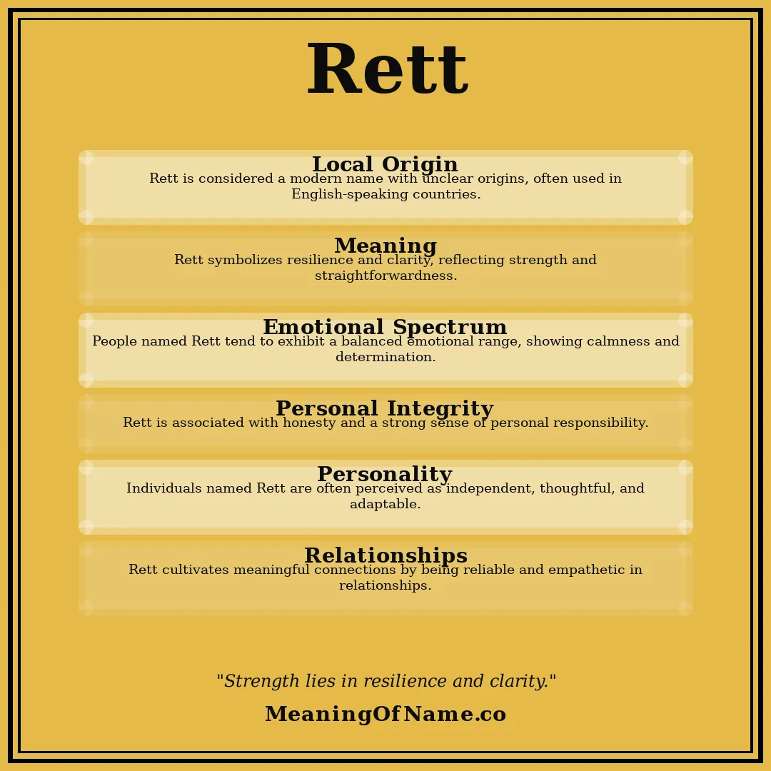 Rett name meaning poster