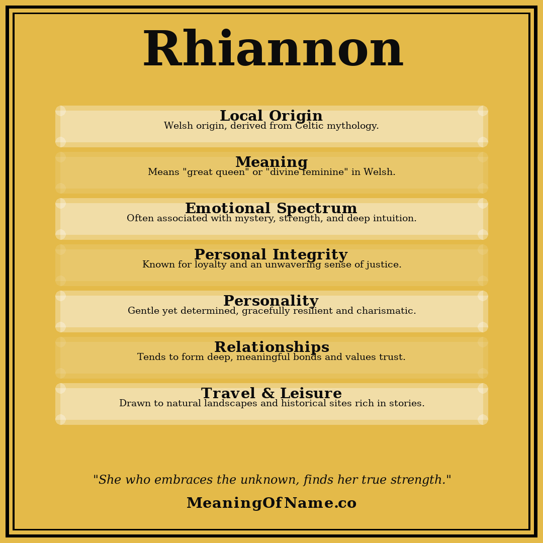 Rhiannon name meaning poster