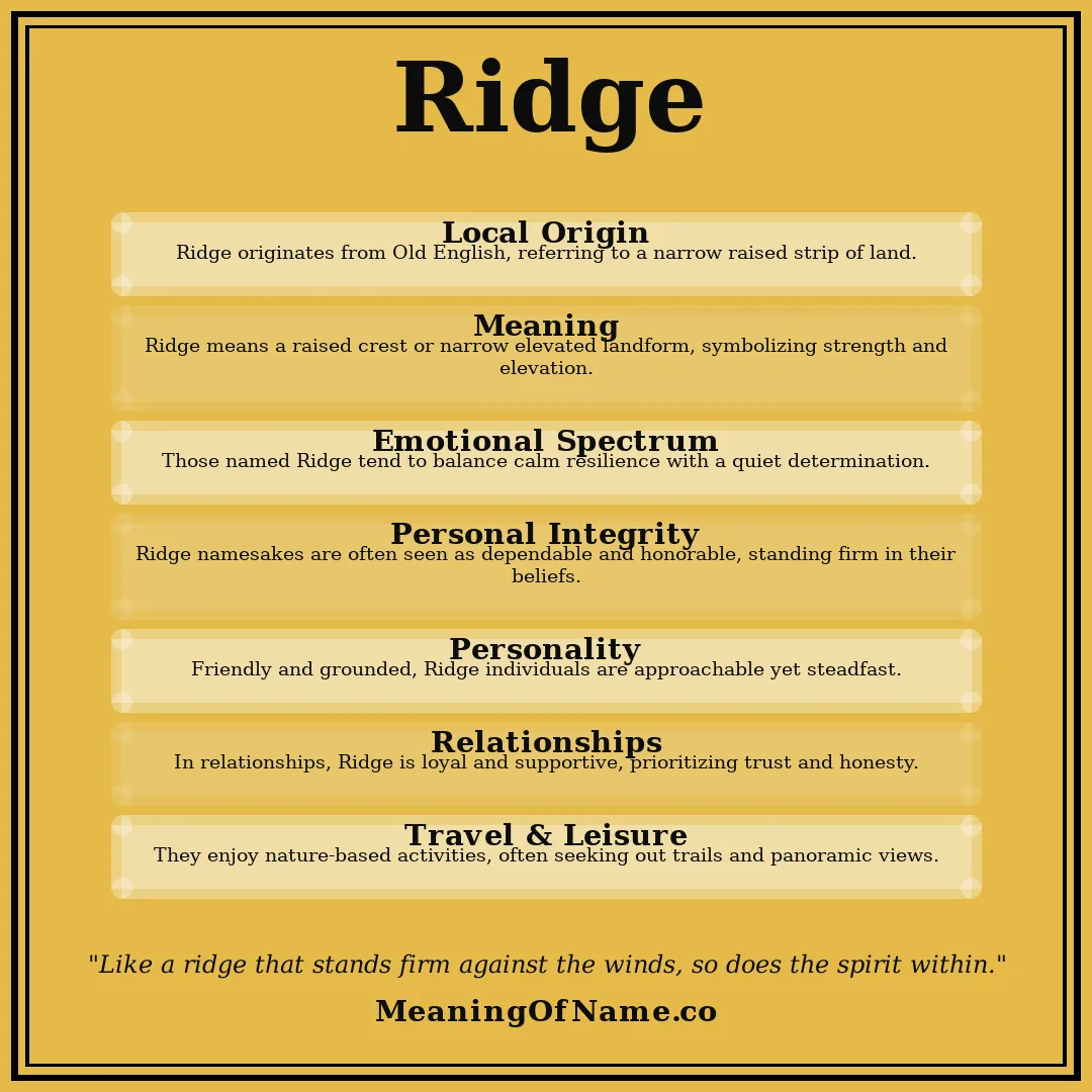 Ridge name meaning poster