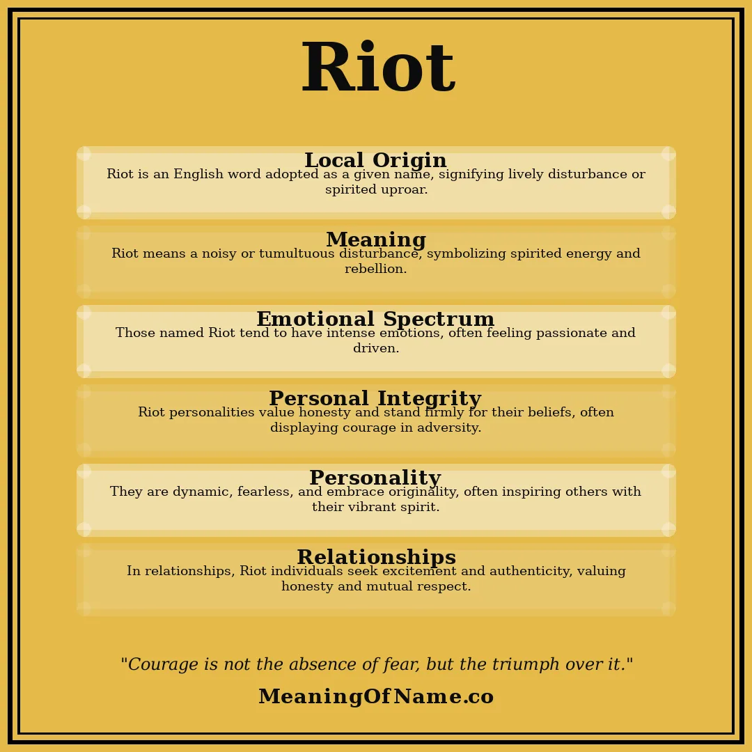 Riot name meaning poster