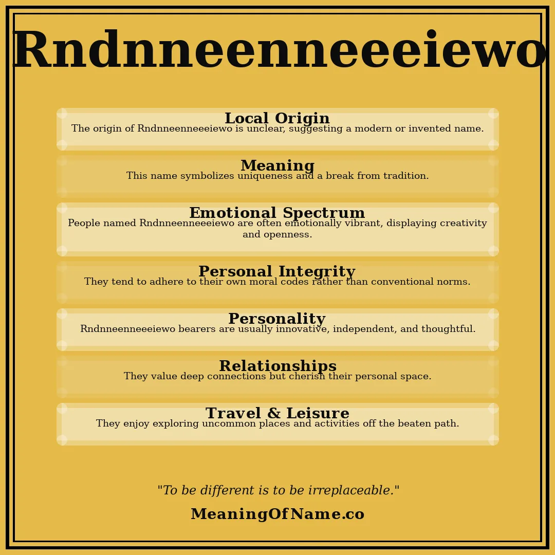 Rndnneenneeeiewo name meaning poster