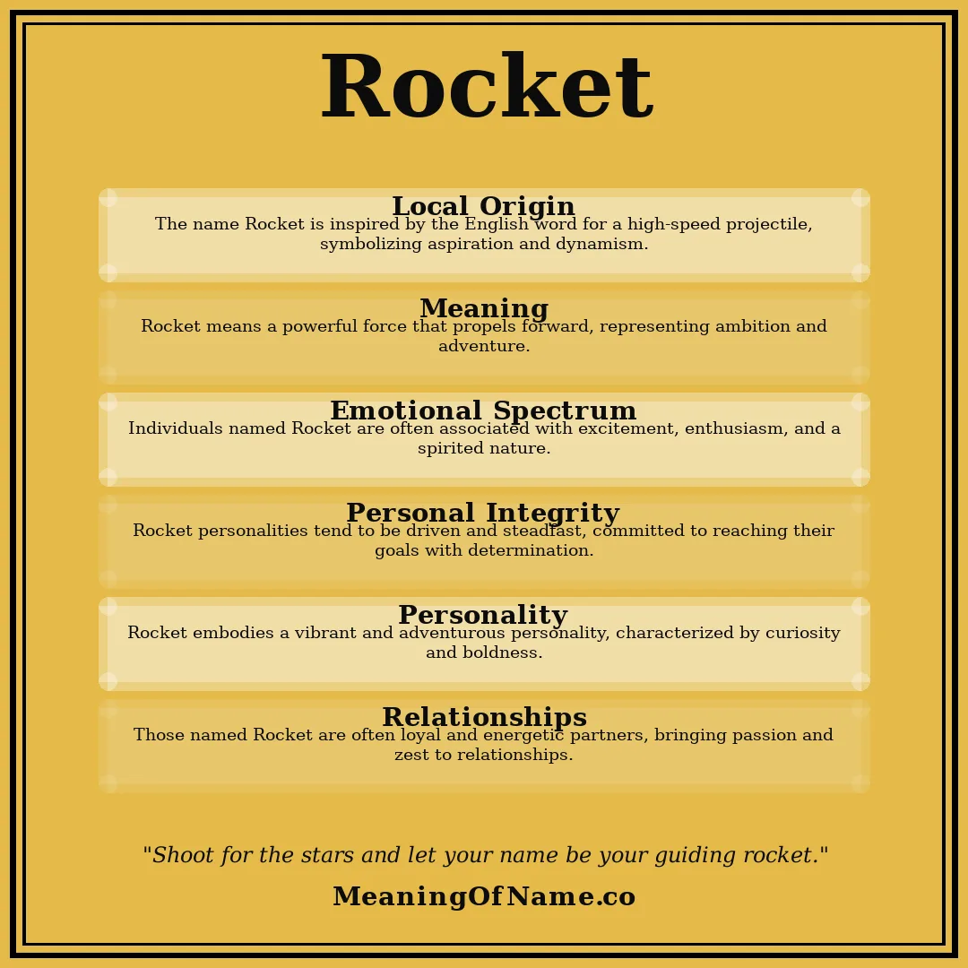 Rocket name meaning poster