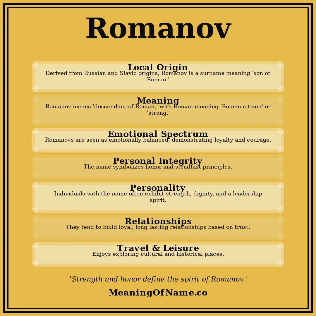 Romanov name meaning poster
