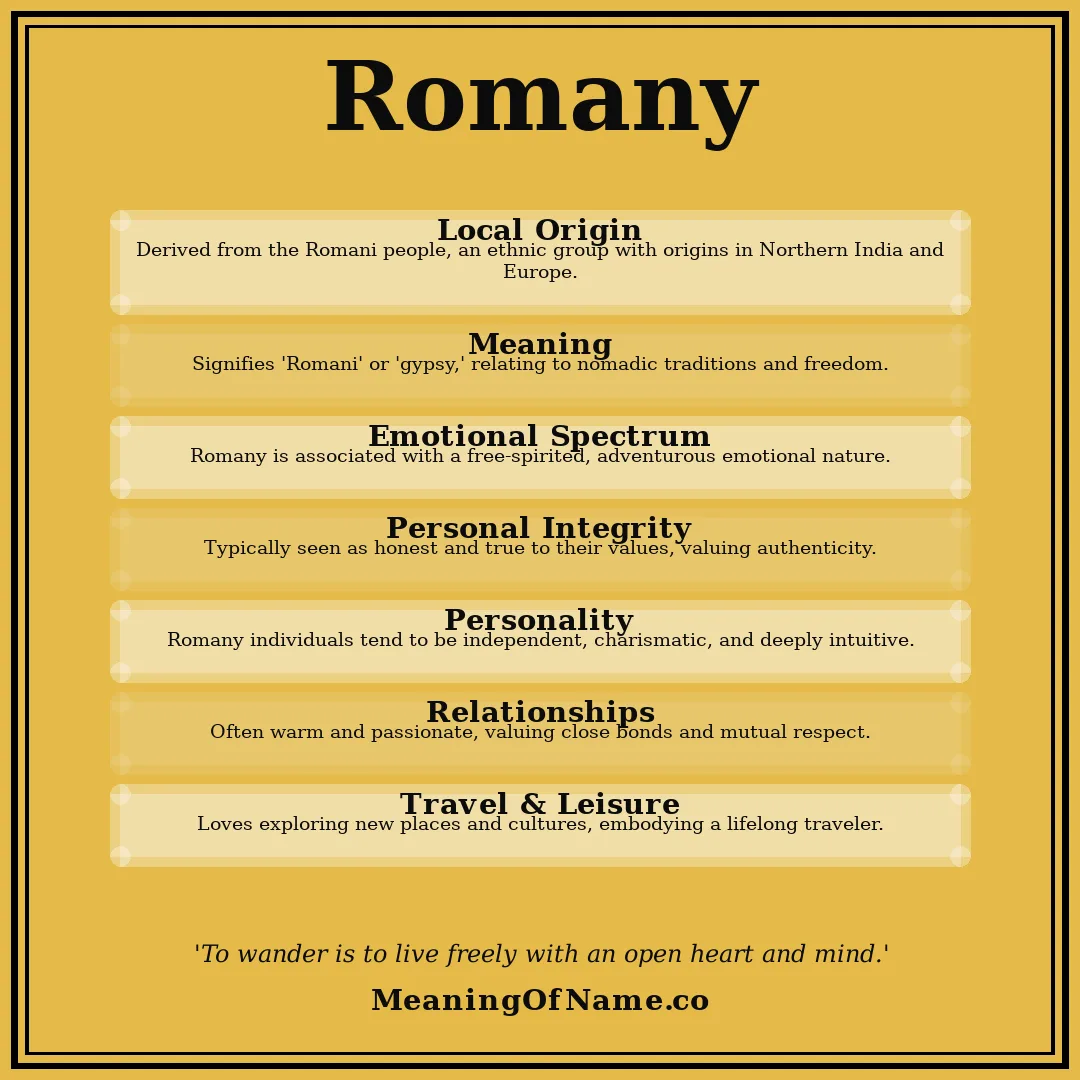 Romany name meaning poster