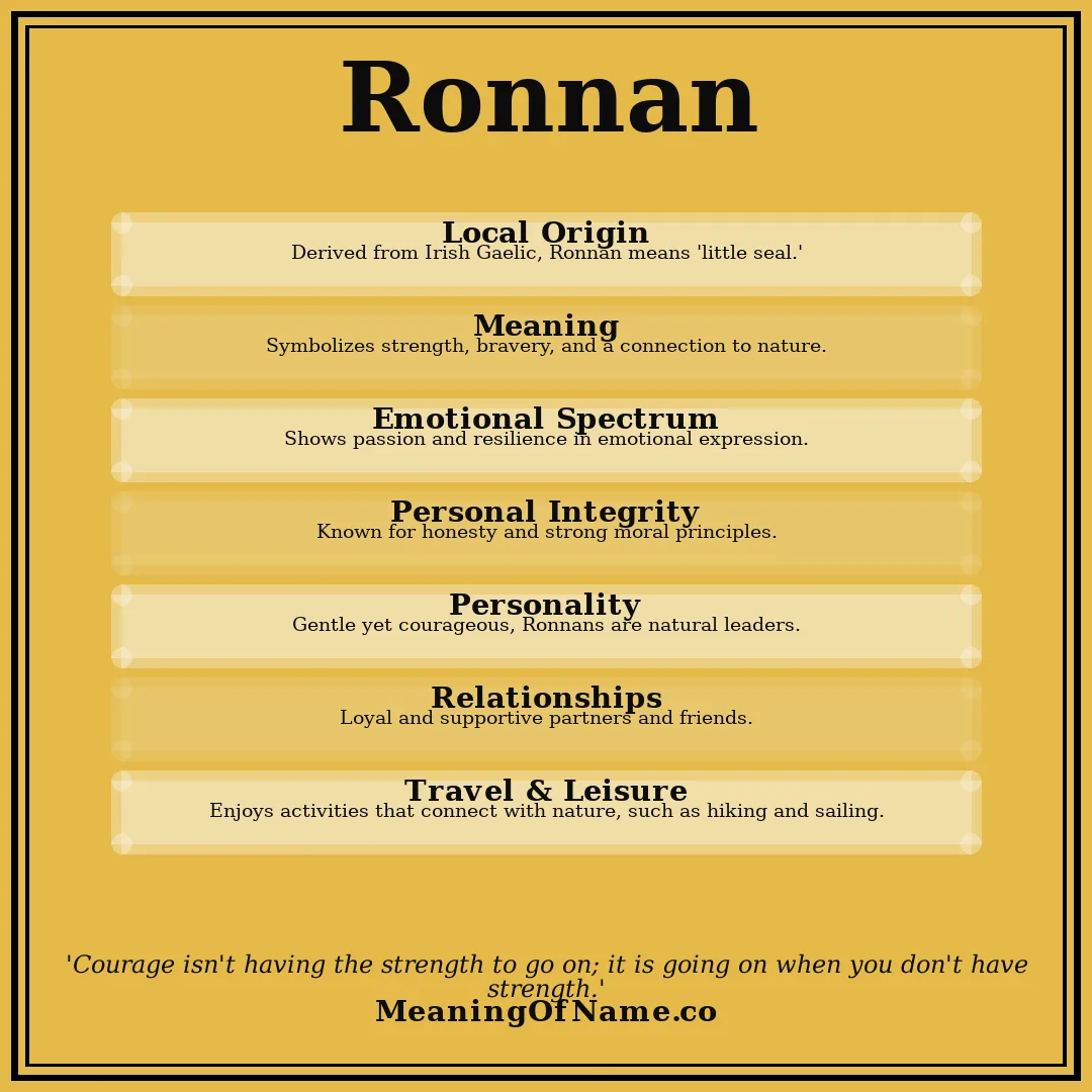 Ronnan name meaning poster
