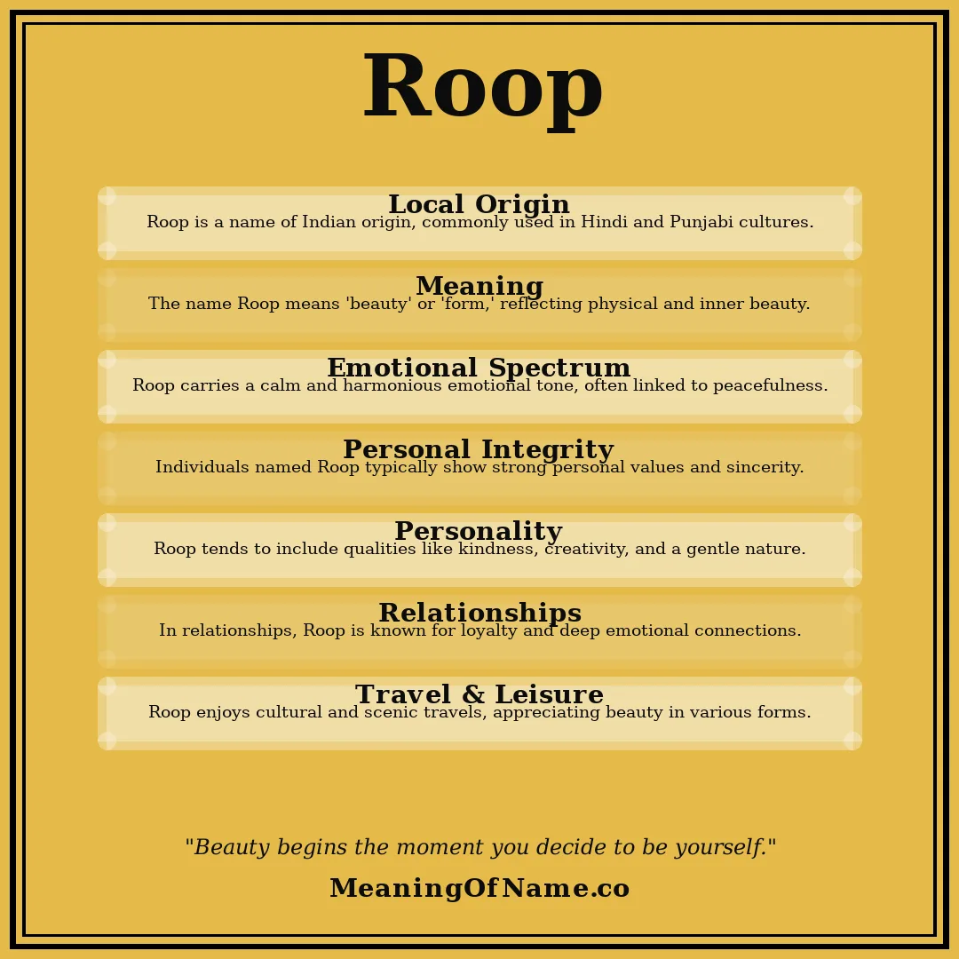 Roop name meaning poster